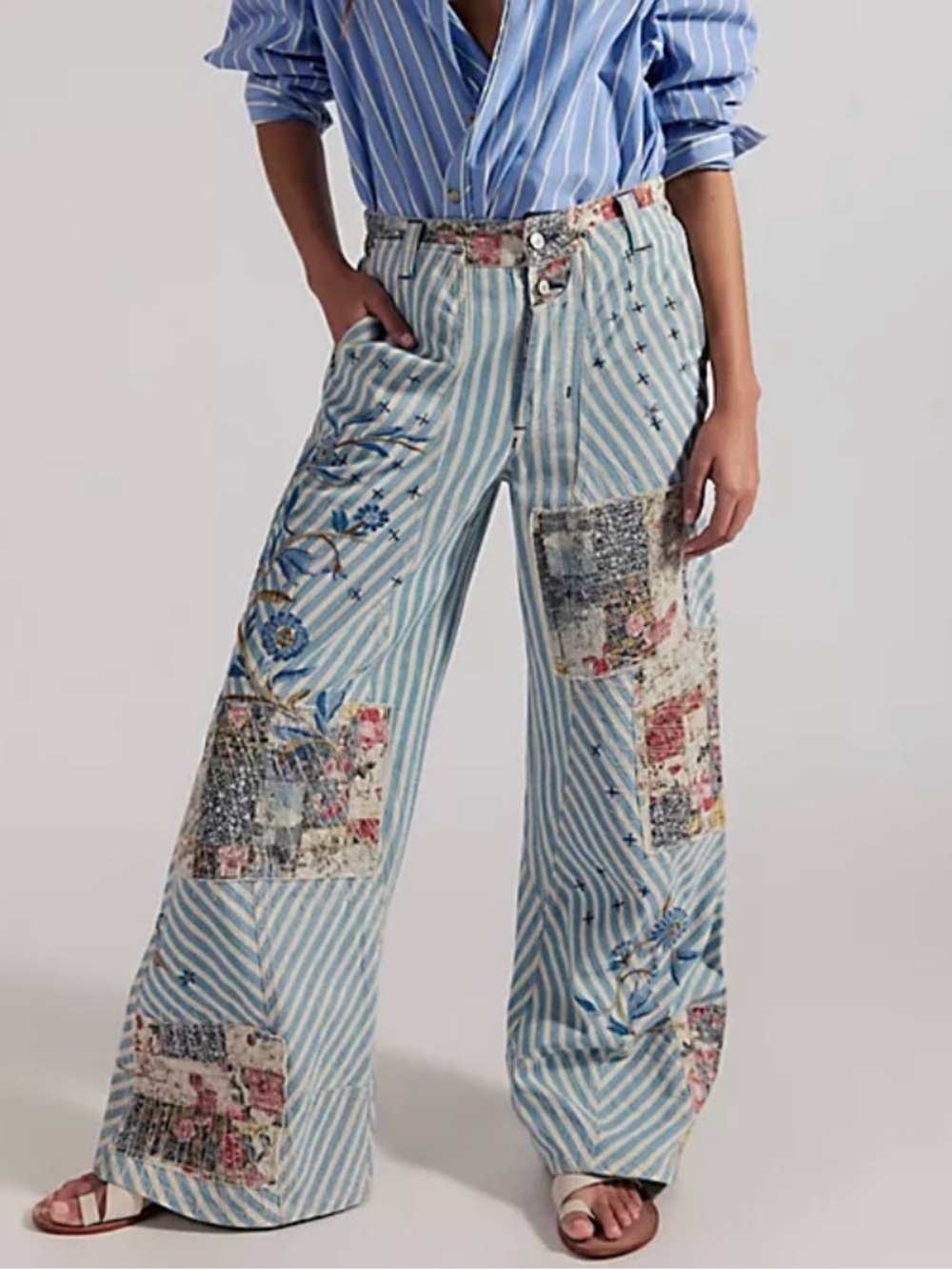 Free People Runyon Patched Craft Pants in West Ridge Size 6 Preloved
